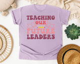Teaching Our Future Leaders graphic tee in Orchid