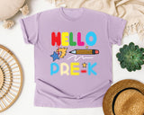 Hello Pre-K Pencil graphic tee in Orchid