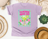 Teacher Mode Off Margarita graphic tee in Orchid