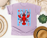 Patriotic Lobster Martini graphic tee in Orchid