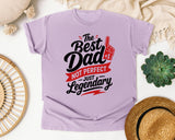 The Best Dad Not Perfect Just Legendary White 2 graphic tee in Orchid