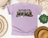 My Daddy Is My Hero Grey graphic tee in Orchid