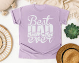 Best Dad Ever White 5 graphic tee in Orchid