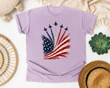 American Flag Firework Burst graphic tee in Orchid