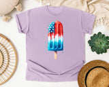 Patriotic Popsicle Teal graphic tee in Orchid
