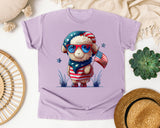 Sheep With American Flag graphic tee in Orchid