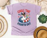 Chill The Fourth Out Grey graphic tee in Orchid