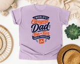 World's Okayest Dad Top Tier Snack Provider Black graphic tee in Orchid