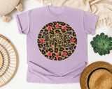1776 Leopard Circle graphic tee in Orchid