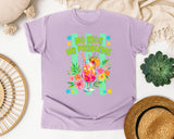 No Kids No Problems graphic tee in Orchid