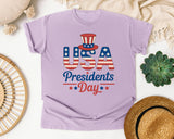 USA Presidents Day Grey graphic tee in Orchid