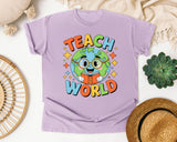 Teach World graphic tee in Orchid