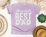 World's Best Dad White graphic tee in Orchid