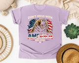 Don't Mess With America Est 1776 graphic tee in Orchid