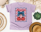 America Cherry Bow graphic tee in Orchid