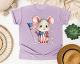 Mouse In Flag Outfit graphic tee in Orchid