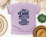 Best Dad Fueling Chaos And Bad Decisions Grey graphic tee in Orchid
