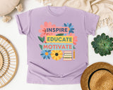 Inspire Educate Motivate graphic tee in Orchid