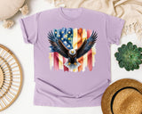 Eagle American Flag Grey graphic tee in Orchid