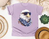 Eagle With Sunglasses Bandana graphic tee in Orchid