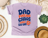 Dad Fueling Chaos Since Day One White 3 graphic tee in Orchid