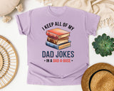 I Keep All Of My Dad Jokes In A Dad-A-Base graphic tee in Orchid