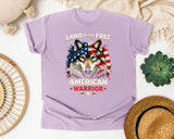 Land Of The Free American Warrior graphic tee in Orchid