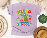 Hello School Alligator graphic tee in Orchid