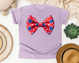 Patriotic Star Bow Tie graphic tee in Orchid