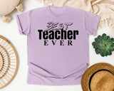 Best Teacher Ever graphic tee in Orchid