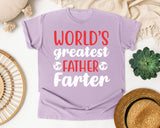 World's Greatest Father Farter White graphic tee in Orchid