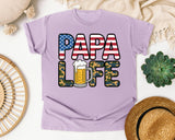 Papa Life Grey graphic tee in Orchid
