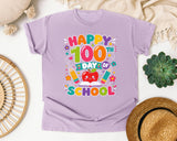 Happy 100th Day Of School graphic tee in Orchid