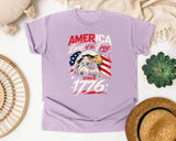 America Land Of The Free Since 1776 graphic tee in Orchid