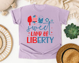 Sweet Land Of Liberty Red graphic tee in Orchid