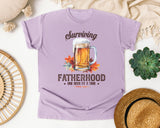 Surviving Fatherhood One Beer At A Time Brown 2 graphic tee in Orchid