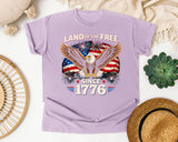 Land Of The Free Since 1776 graphic tee in Orchid
