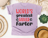 World's Greatest Father Farter Black 2 graphic tee in Orchid