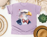 Eagle With Flag Bow Tie graphic tee in Orchid
