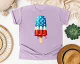 Patriotic Popsicle Drip graphic tee in Orchid