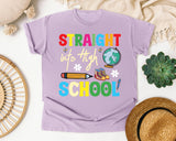 Straight Into High School graphic tee in Orchid