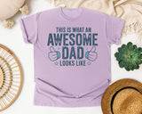 This Is What An Awesome Dad Looks Like Grey graphic tee in Orchid