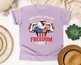 Don't Mess With My Freedom Day Red graphic tee in Orchid