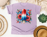 Patriotic Popsicle Floral graphic tee in Orchid