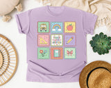 Teacher Icon Squares graphic tee in Orchid
