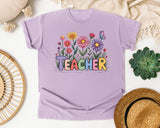 Teacher Wildflowers graphic tee in Orchid