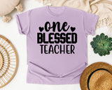 One Blessed Teacher Bold graphic tee in Orchid