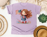 Girl With Flag Running graphic tee in Orchid