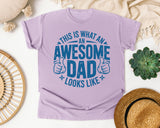 This Is What An Awesome Dad Looks Like Blue graphic tee in Orchid