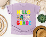 Hello 5th Grade Backpack graphic tee in Orchid